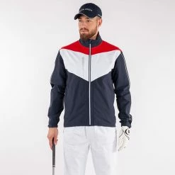 Galvingreen Galvin Green Armstrong Waterproof Golf Jacket -Ping Sales Store Galvin Green SS22 Galvin Green SS22 Armstrong Waterproof Jacket G120232 Code WJGAL421 M Navy White Red Model 1