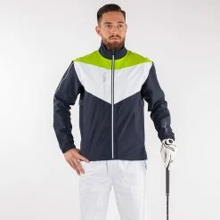 Galvingreen Galvin Green Armstrong Waterproof Golf Jacket -Ping Sales Store Galvin Green SS22 Galvin Green SS22 Armstrong Waterproof Jacket G120238 Code WJGAL423 M Navy White Lime Model 1