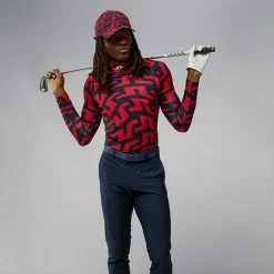 Jlindeberg J.Lindeberg Aello Print Golf Base Layer 11 Jlindeberg J.Lindeberg Aello Print Golf Base Layer -Ping Sales Store J. Lindeberg GMJT06853 G132 M Aello Soft Compression Print BLLIN008 Bridge Swirl Red Model 1