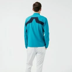 Jlindeberg J.Lindeberg KV Hybrid Golf Wind Jacket -Ping Sales Store J.Lindeberg AW22 KV Hybrid Jacket GMOW05623 0191 WTLIN040 S Enamel Blue Model 3