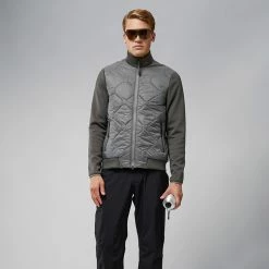 Jlindeberg J.Lindeberg Quilt Hybrid Thermal Golf Wind Jacket -Ping Sales Store J.Lindenberg Quilt Hybrid Jacket AMOW07063 U133 WTLIN046 Grey Model 1