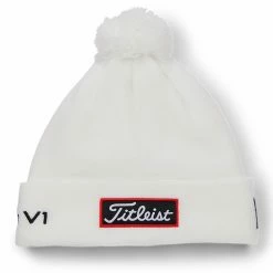 Titleist Tour Pom Pom Golf Beanie -Ping Sales Store Titleist Tour Pom Pom Golf Beanie White Black 2